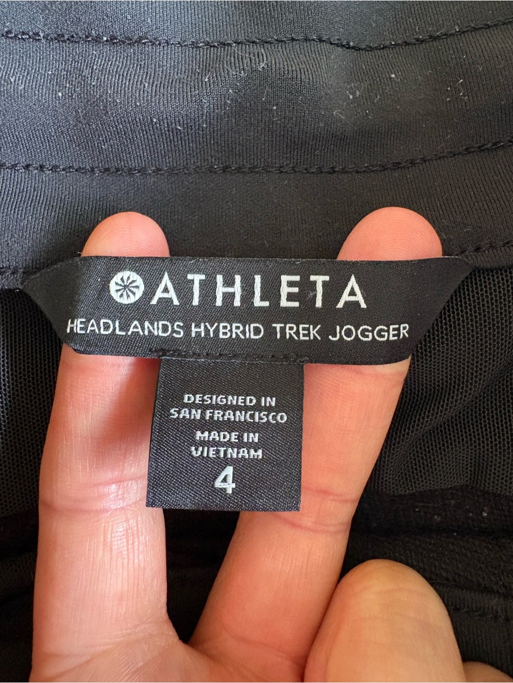 Athleta Black Headlands Hybrid Trek Jogger Pants with Drawstring Waist - Picture 3 of 5